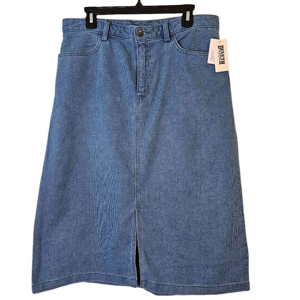 Duluth Trading Co Blue Denim Midi Skirt